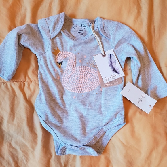 Jessica Simpson Other - NWT Jessica Simpson 3/6M Swan Onsie